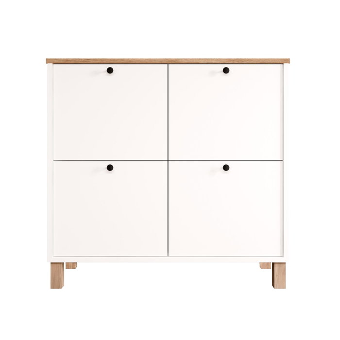 Hanah Home Nord - ND1-SW Armario para Zapatos Blanco y Roble